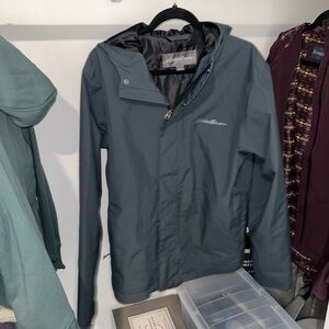 Eddie Bauer Men's Dark Teal Raincoat